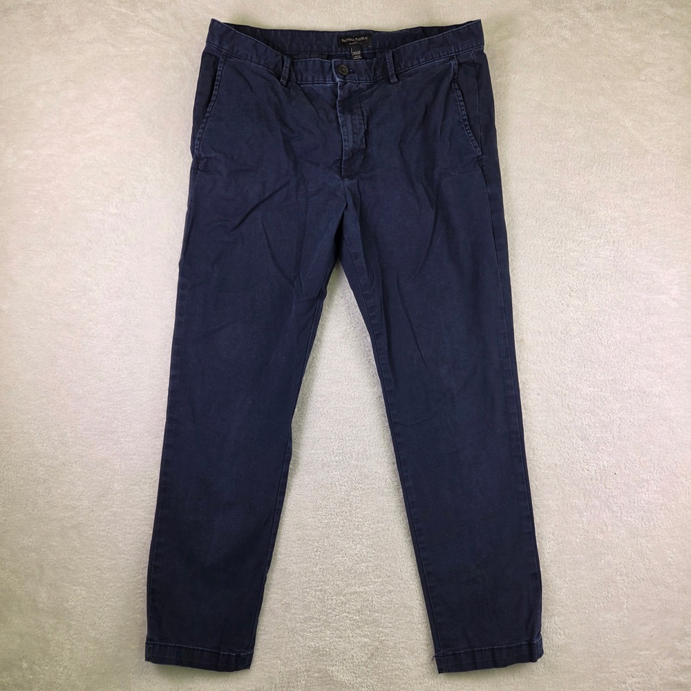 Banana Republic Mens Skinny Fit Chino Pants Navy Blue 34x30 Tailored Trousers